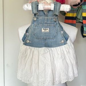 Denim Eyelet Jumper Baby Girl Dress 12M